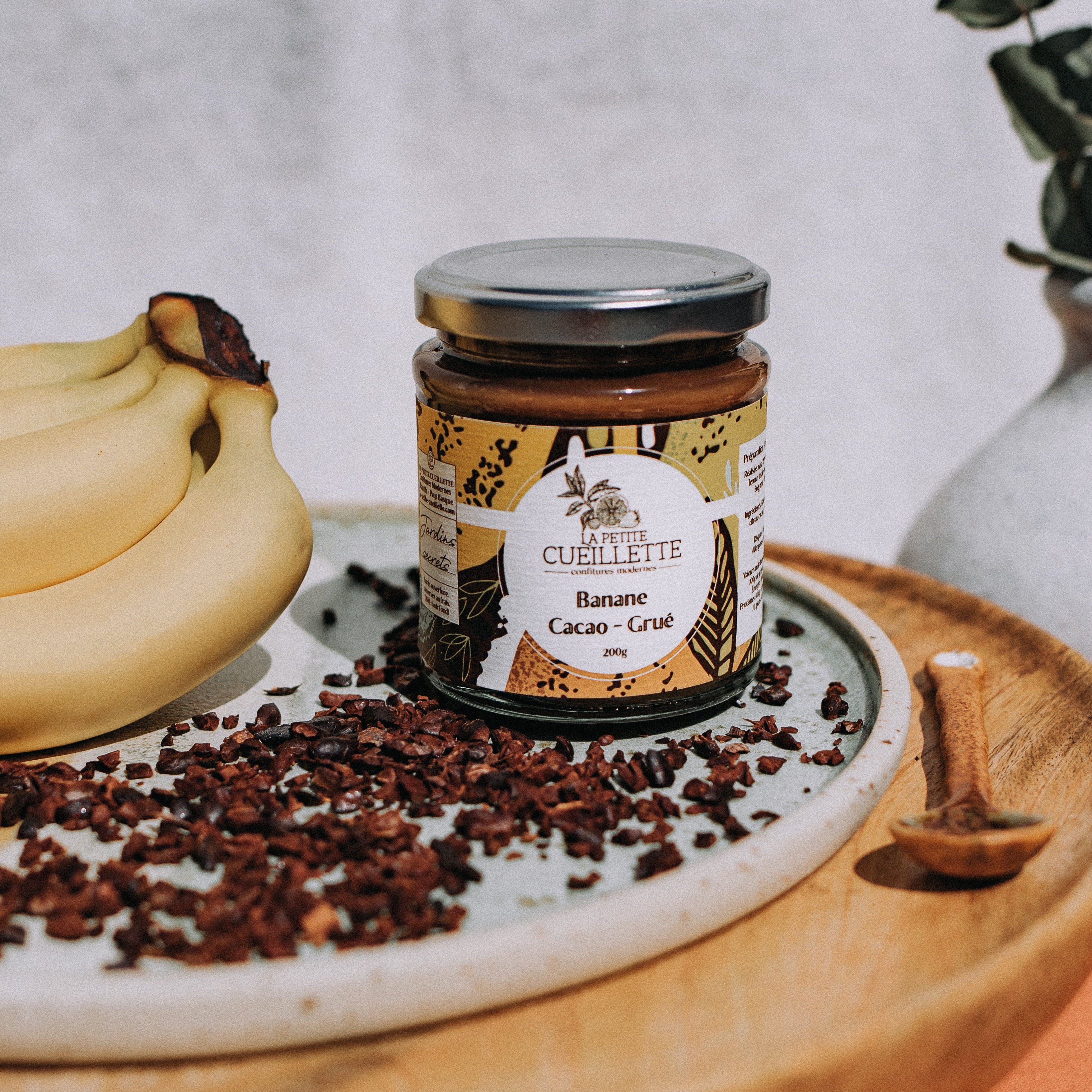 Confiture de Banane Cacao et Grué La Petite Cueillette 