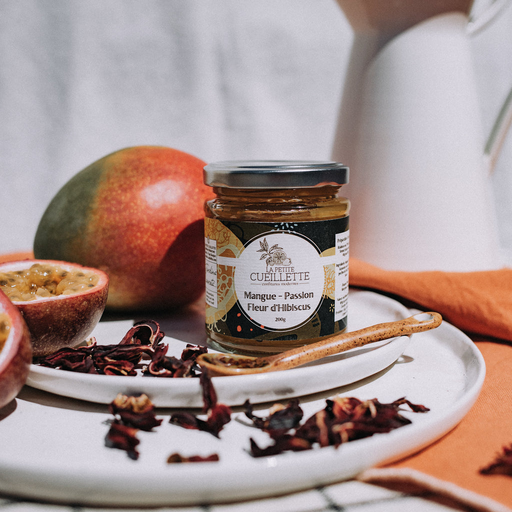 Confiture Mangue Passion Fleur d'Hibiscus par La Petite Cueillette 